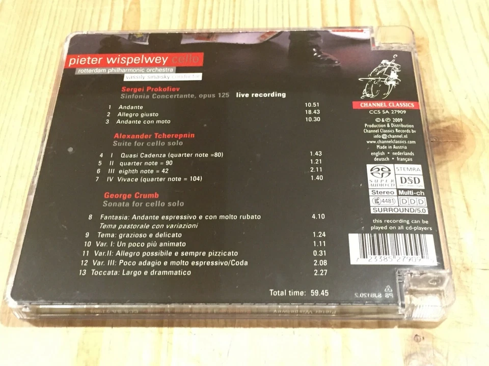 Signed by PETER WISPELWEY Prokofiev Tcherepnin CHANNEL CLASSICS SACD Signiert - Bild 2 von 2