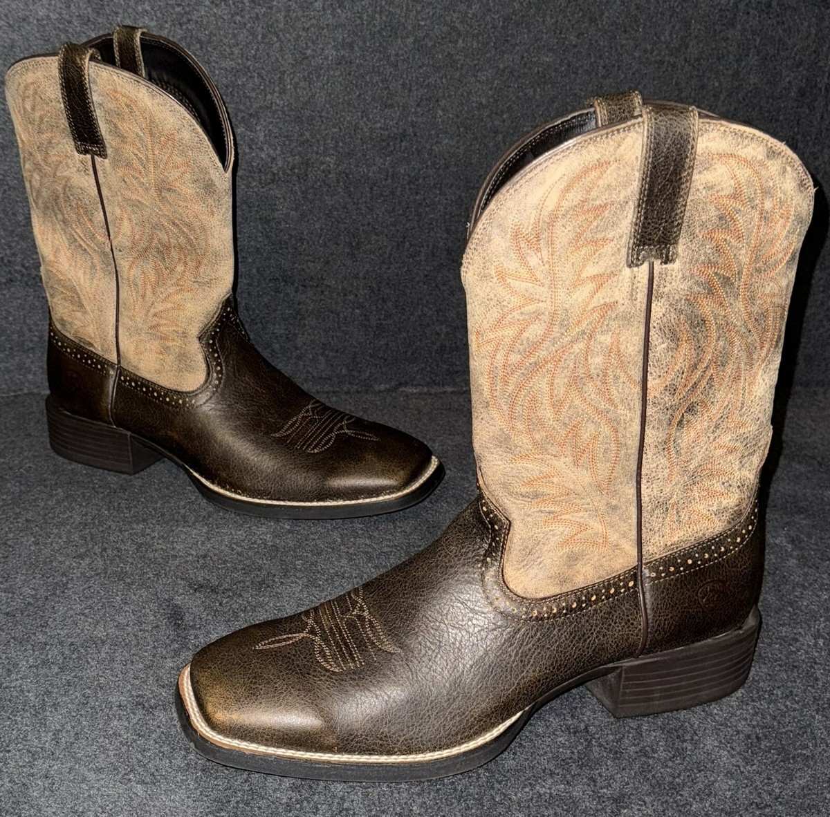 Ariat Mens Sport Western Wide Square Toe Boots Brooklyn Brown #10019958  Size 12D