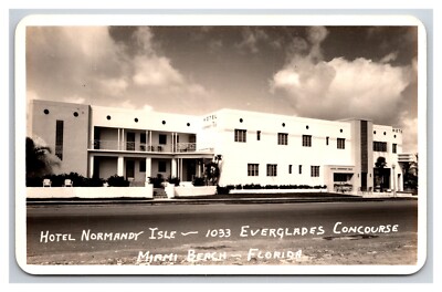 RPPC Hotel Normandy Isle Miami Beach Florida FL UNP Postcard XC4