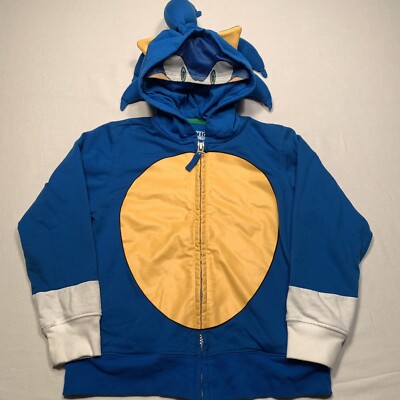 Sonic The Hedgehog Costume Hoodie Kids Size 5/6 Full Zip Blue