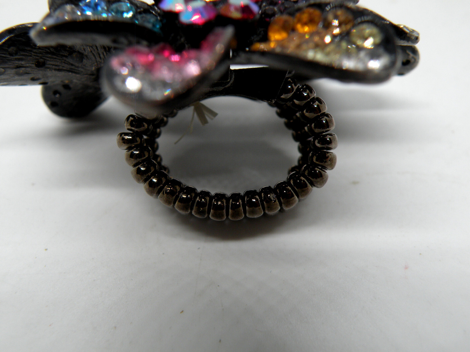 SO Signed Flower Multicolor Chunky Rhinestone Gun… - image 6