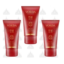 Vorda Gold Sunscreen Foundation Cream SPF 50 PA+++ Ginseng Waterproof Glow x 3