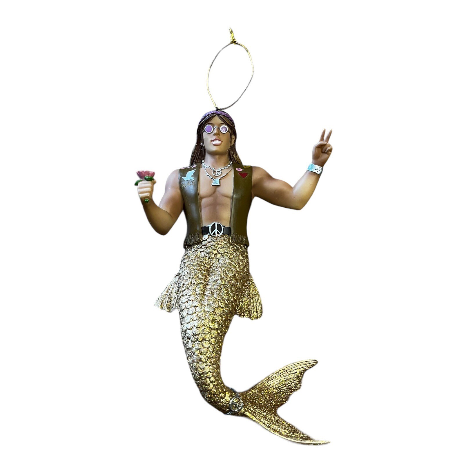 December Diamonds Mermen HIPPIE PEACE LOVE FLOWER Gay Ornament Christmas 2008 eBay