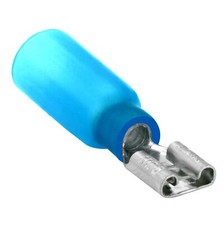 25 Heat Shrink Crimp Quick Disconnect Terminal Female Blue 16-14 AWG Wire 0.205"