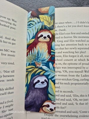 GLITZ AND GLAM BY TAM Sloth Bookmark , Book lover gift , cute book mark , birthday ,christmas gift