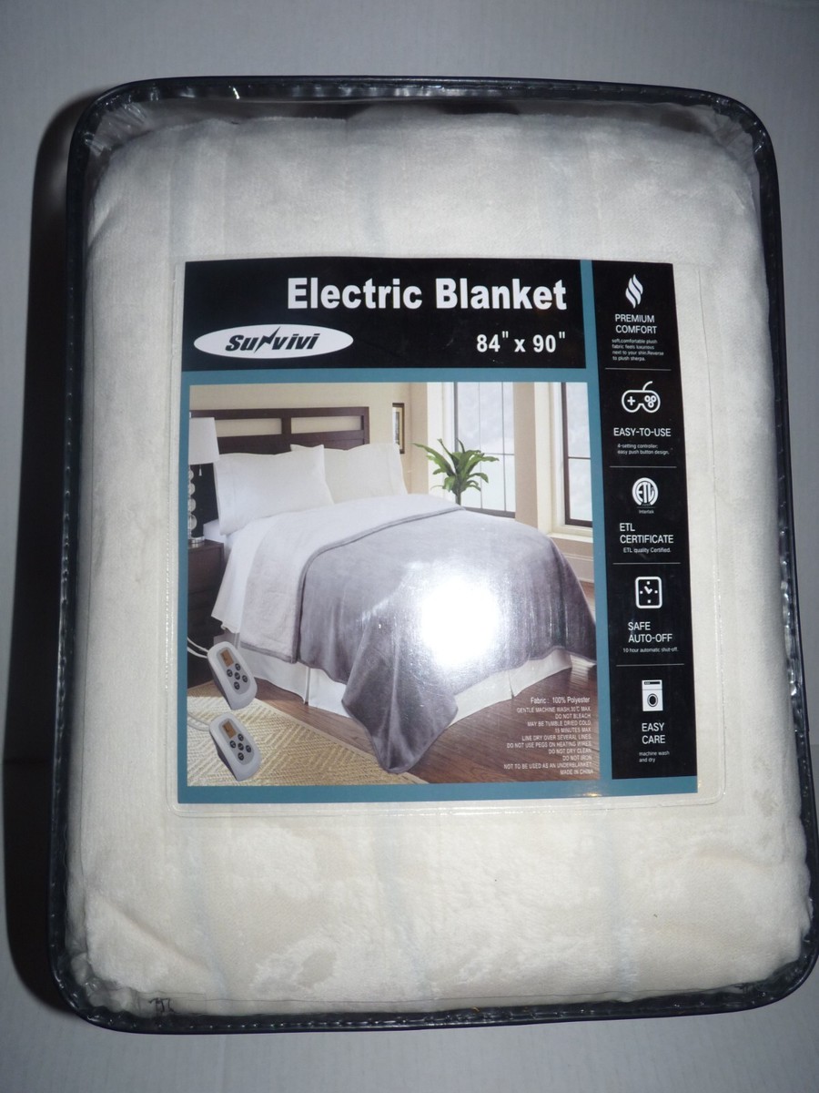 Sunvivi Electric Heated Blanket, 84u0026#039;u0026#039; x 90u0026#039;u0026#039; Queen  Blanket Dual Controllers | eBay