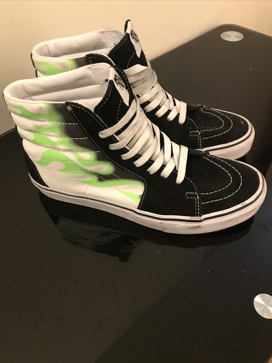 Size Vans Sk8- High Flame Black White for sale online