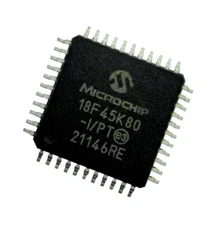 MICROCHIP PIC18F45K80-I/PT, 32KB Flash, 4KB RAM, 16 MIPS, 12-bit ADC, CTMU, USA