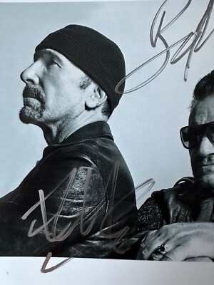 Original Autograph Signature Signed Photo U2 Bono The Edge - ALL 4