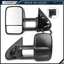 Pair Power Heated Tow Mirrors for 14-18 Chevy Silverado 1500 15-18 2500HD 3500HD