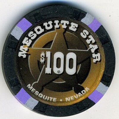 $100. Mesquite Star Casino Chip - 1998 - Mesquite, Nevada            