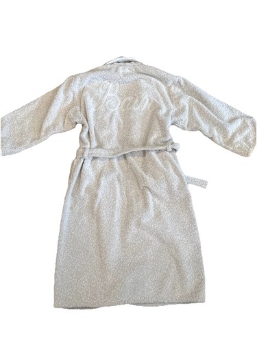 Yves Delorme Bath Robe Embossed Heavy Cotton Terrycloth White Small Paris France