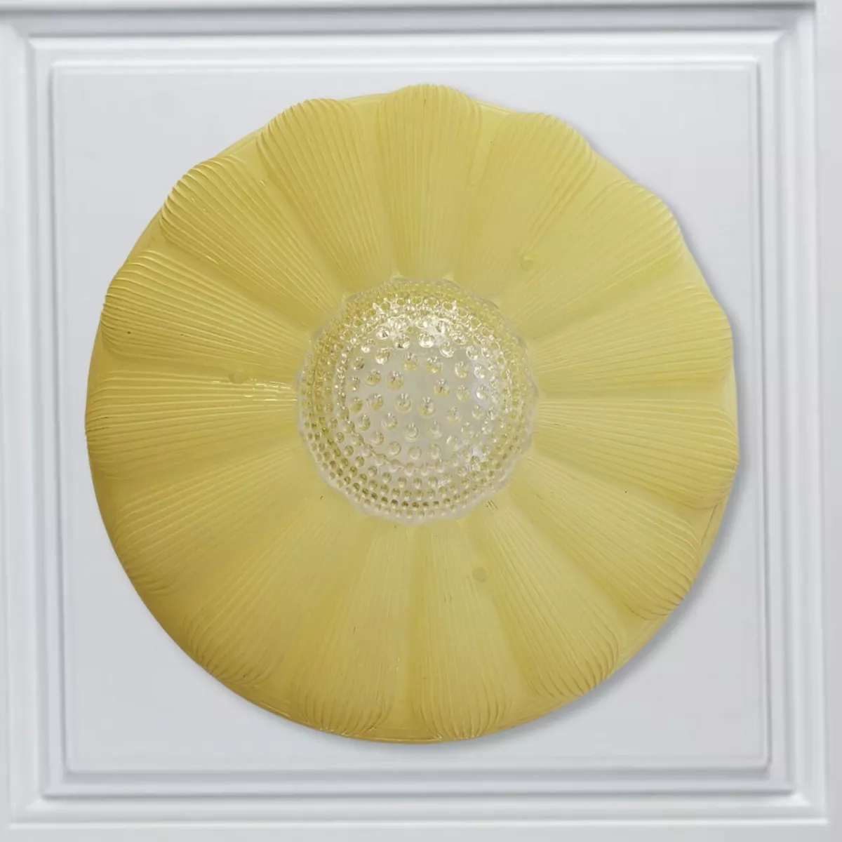 Vintage Yellow Glass Flower Flush Mount 11