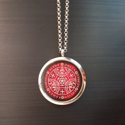 Pendentif Talisman Magique Énochien - Hexagramme, Pentagramme - Collier En Acier Titane (argent, Or Ou Noir) - 7
