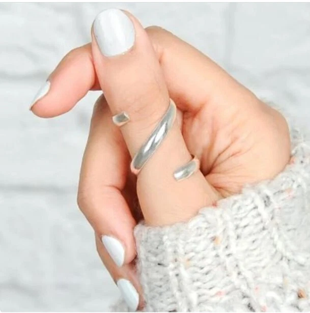 Sterling silver shop long finger rings