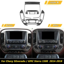 Carbon Fiber Center Console Dashboard Trim For Chevy Silverado/GMC Sierra 14-18