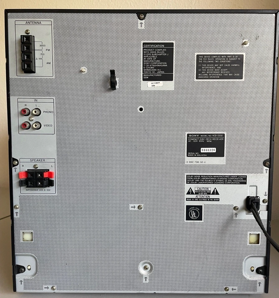 Sony LBT-D550 Stereo System, 5-Disc CD Changer, Dual Cassette, Receiver, AS-IS - Image 4 of 4