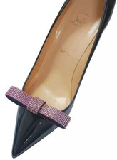 Light Pink  Black Color Bow with Rhinestones Shoe Clip, Shoe Accessory, 1 pair