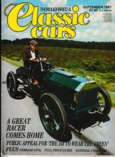 Thoroughbred  Classic Cars Magazine September 1987 Issue.