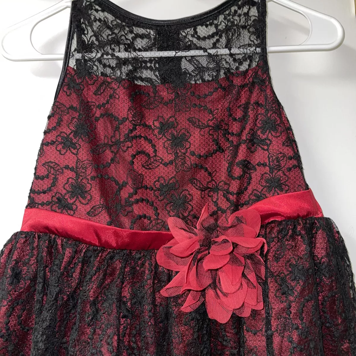 Lace overlay formal clearance dress