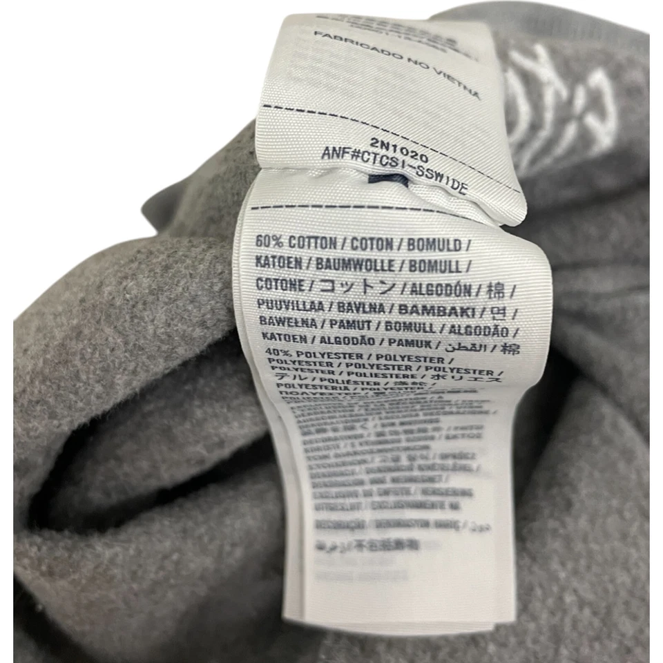 Abercrombie & Fitch Sweatpants Kids Large Gray Spellout Pull On Fleece Pull On - Image 4 of 4