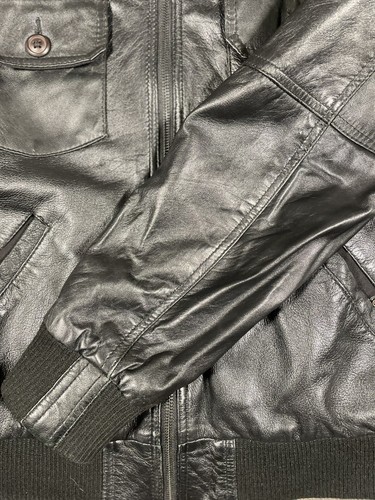 ZARA Youth Leather Motorcycle Biker Jacket Size XL Black - Picture 12 of 24