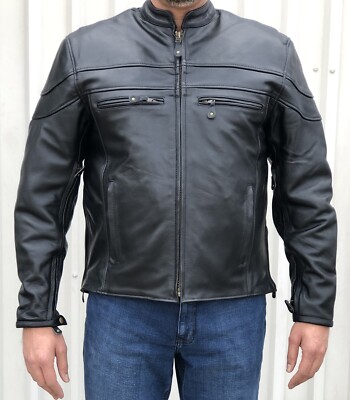ALLSTATE Road Rider Leather Jacket durable buffalo leather vented front