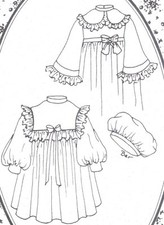 SEWING PATTERN fits 13-14 " DOLL DRESS Victorian French Little Darling 495