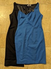 NWT Tahari Size 16 Dress Blue Black Geraldine Color Block Asymmetric 0942