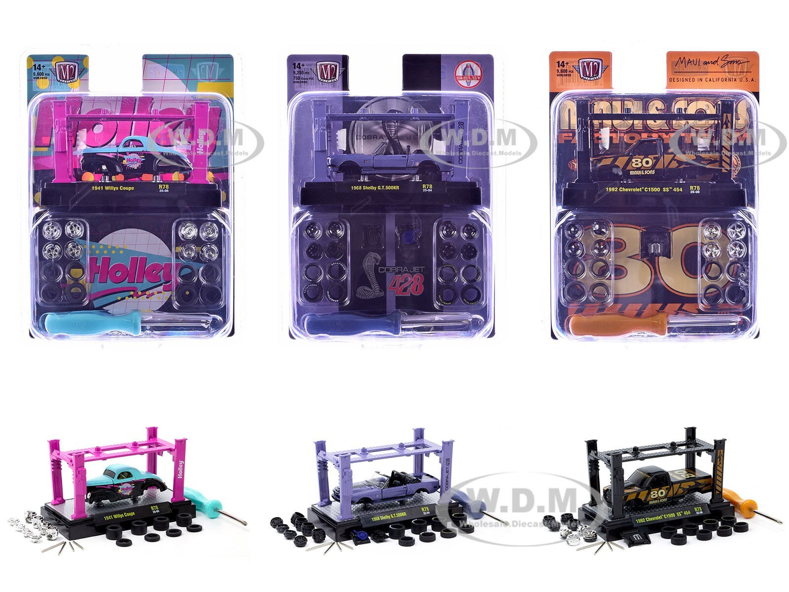 M2 Machines 1/64 Diecast 3-Piece Car Set Model Kit Release 78 37000-78