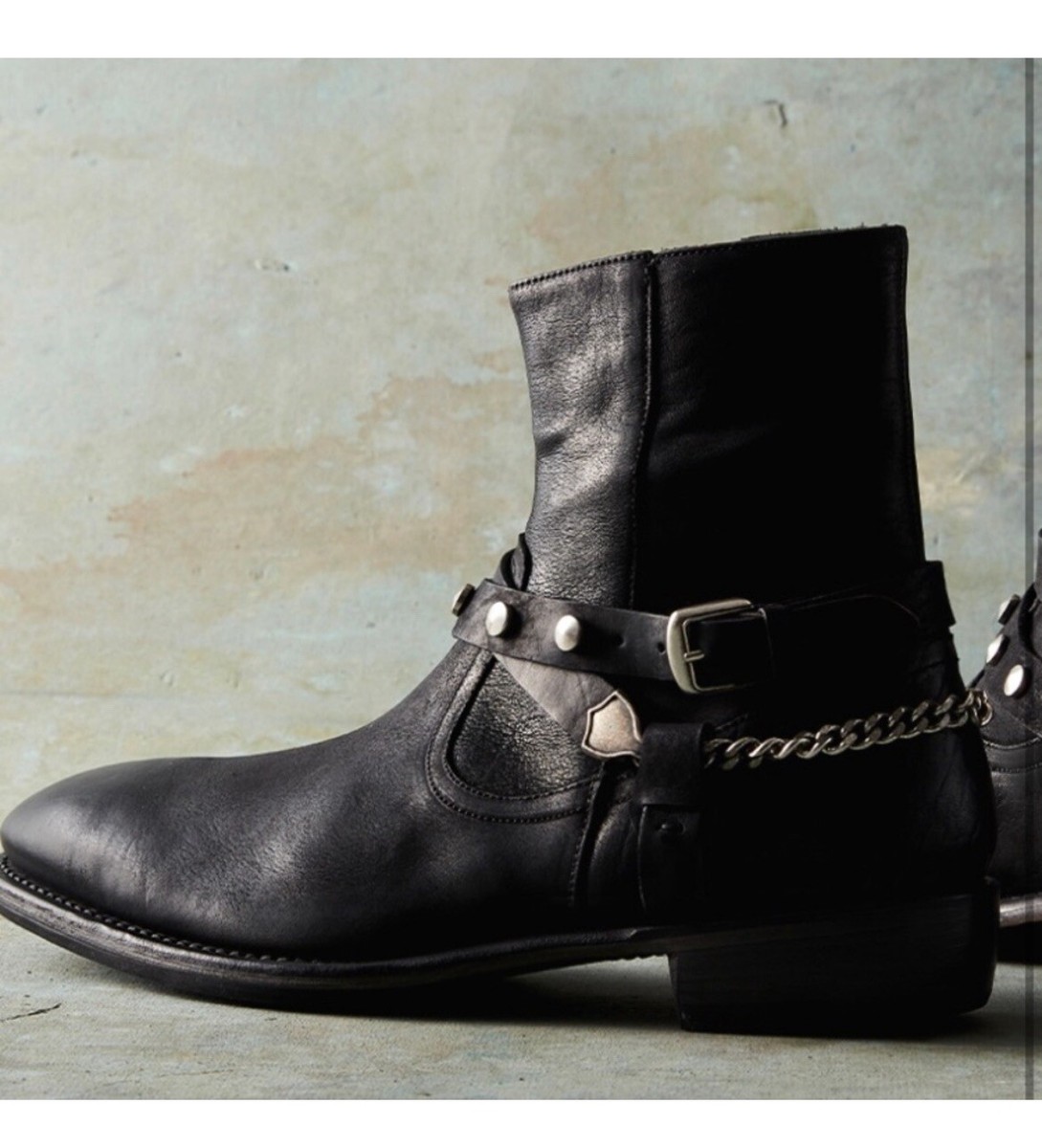【美品】john varvatos ブーツ US 7 (25cm) John Varvatos Collection Simmons Pavement Twisted Zip Boots