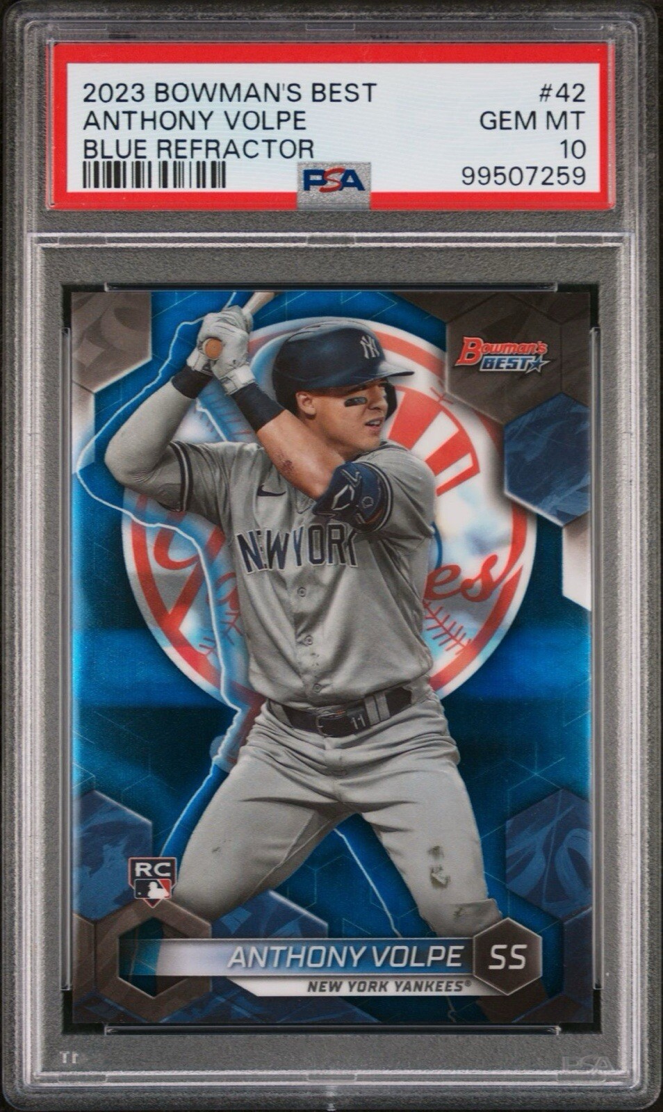 2023 Bowman's Best Anthony Volpe Blue Refractor #65 /150 PSA 10 Rookie RC