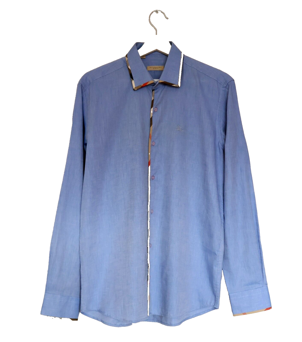 Burberry Brit Blue w/ Tartan Details Shirt Size M | eBay Burberry Brit Blue w/ Tartan Details Shirt Size M | eBay