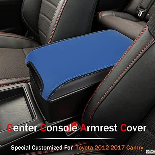 Center Console Armrest Cover for Toyota Camry 2012-2017 Waterproof Blue+Black Foto 2 de 4