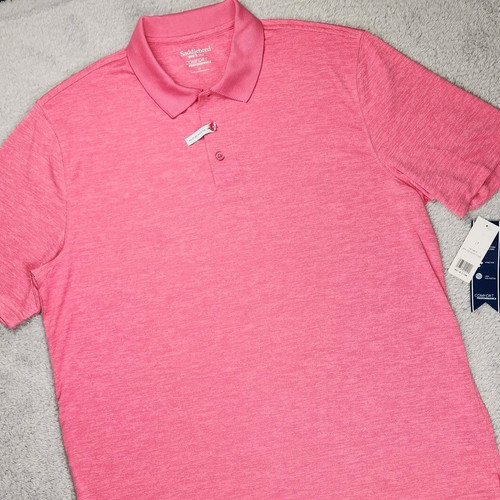 Saddlebred Comfort Performance Polo Big/Tall Mens LT Pink Short Sleeve Shirt NWT