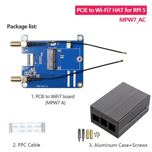 MPW7AC pour 5 PCIE vers M.2 E-Key WiFi7 Module avec étui BE200 Support TPU4720 - Photo 4/10