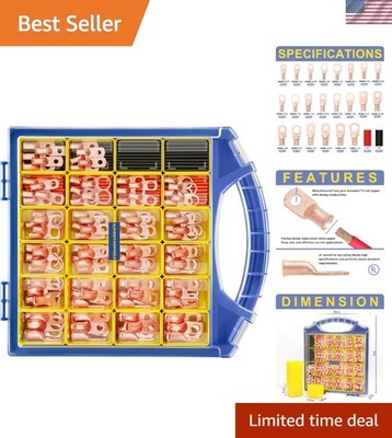 Heavy Duty Copper Battery Cable Ends Kit with Heat Shrink Tubing