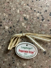 LONGABERGER PEPPERMINT STRIPE Basket TIE-ON - NEW