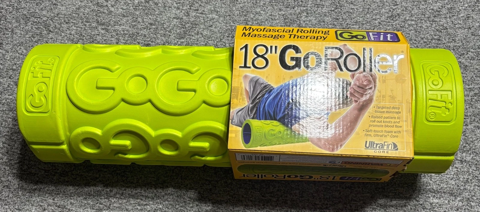Go Fit UltraFin CORE Roller 18” Myofascial Massage Therapy Deep Tissue Recovery