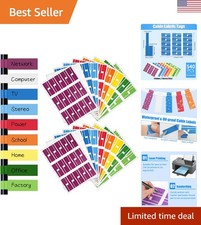540 pcs Cable Labels, 9 Colors Cord Label, Waterproof Cables Tags, Self Adhes...