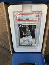 2025 Topps Update Nick Kurtz BLACK ON CARD Auto 01/10 Athletics PSA 9