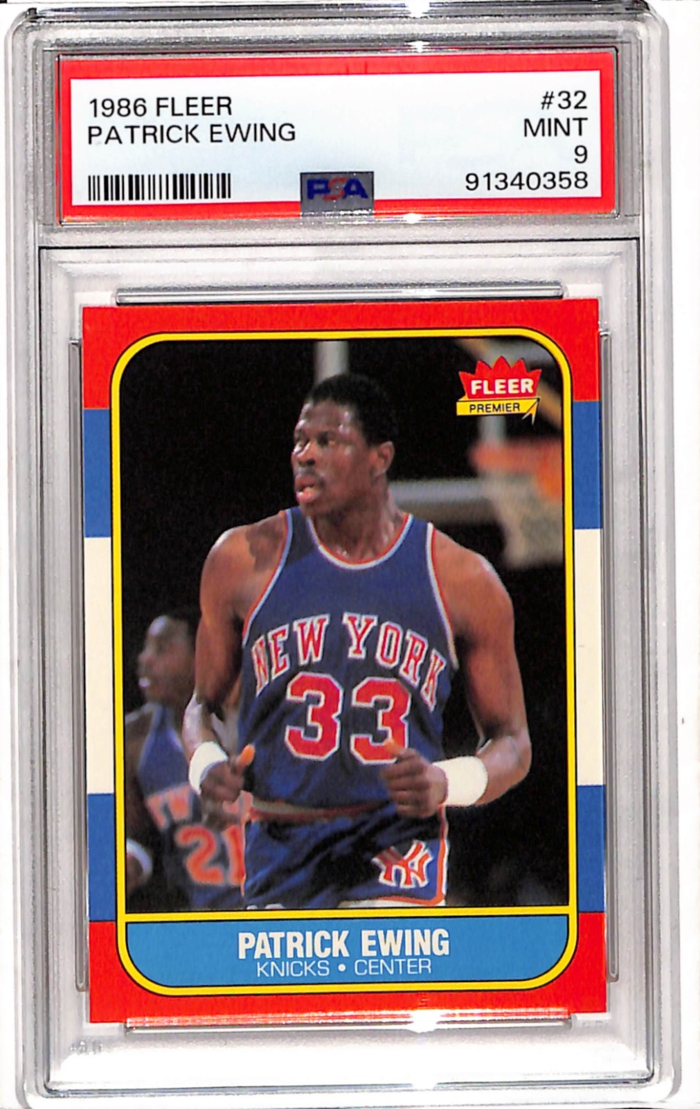1986 Fleer Patrick Ewing #32 PSA 9 