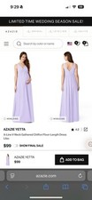 Azazie Yetta Lilac Chiffon Bridesmaid Dress Size A8