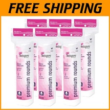 Hypoallergenic Cotton Rounds, 80 Count x 6