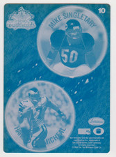 1/1 MIKE SINGLETARY CHICAGO BEARS / HAROLD CARMICHAEL EAGLES PRINTING PLATE 1994