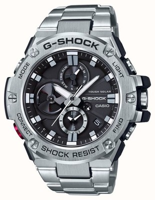 Casio G-Shock Herren Analog-Digital Uhr schwarzes Ziffernblatt silbernes Armband GST-B100D-1AER
