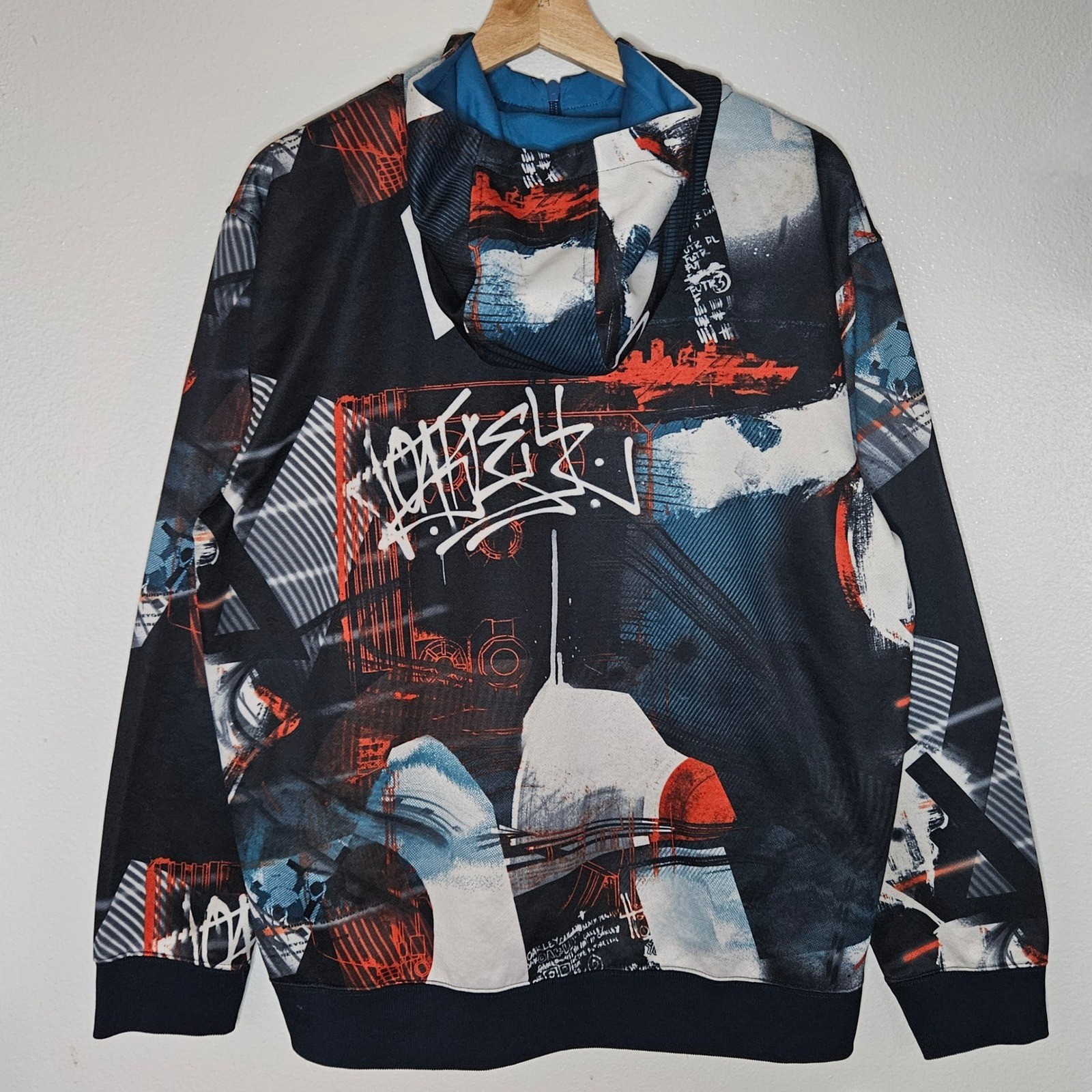 Oakley Graphic Abstract Art Print Full Zip Hoodie image 2