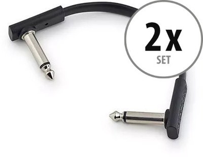 RockBoard Flat Patch Kabel 10 cm Mono 2x Set 6,3mm Mono Klinke Winkelstecker