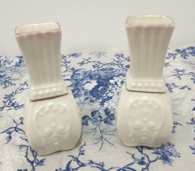 Belleek Irland Gold Akzent Porzellan Mini Knospe Vase 3 7/8'' 8. Marke PAAR SET 2