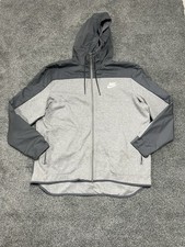 Nike Full Zip Hooded Jacket Gray Black Windbreaker XXL Mens